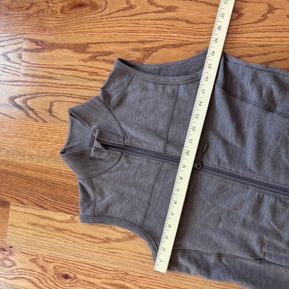 Woolx Merino Wool Blend Full Zip Vest Brown Mock Neck Pockets Womens Medium - Picture 2 of 6